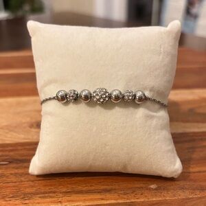 Silver Sparkly Beaded Bracelet